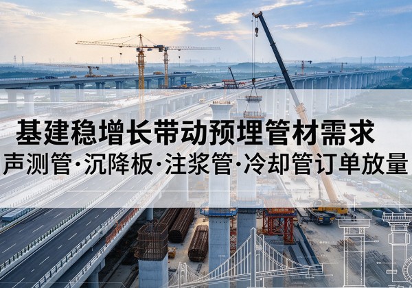 景德镇基建稳增长带动预埋监测管材需求，声测管、沉降板、注浆管订单持续放量